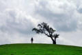 Lone walker, Adstone Hill