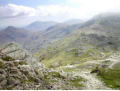 A misty view towards Crinkle Crags