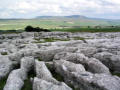 Pavements and Penyghent - above Long Churn Cave