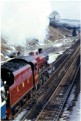 Pulling towards the station at Chinley