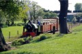 Isabel and train, out in the sticks