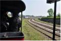 Arriving at Noyelles - a train passes on the main line