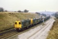 A pair of 20s (2) - 095 leading - and an 08 - southbound PW train near Clay Cross