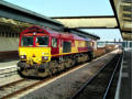 66 220 on engineer's train, Derby