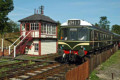 Cl 127 DMU arrives at Butterley