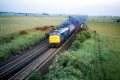 Northbound Peak-hauled parcels in the fading light, Belford, 12 July 1978