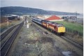 EWS 37s 716 and 418 eastbound at Abergele