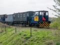 Megan on the brake van train