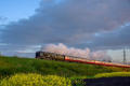 34052 "Lord Dowding" - steam at sunset, Battlefield