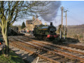 No 813 runs around its train, Rhiwderin