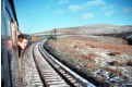 Approaching Riccarton - the Hexham line curves in from the right